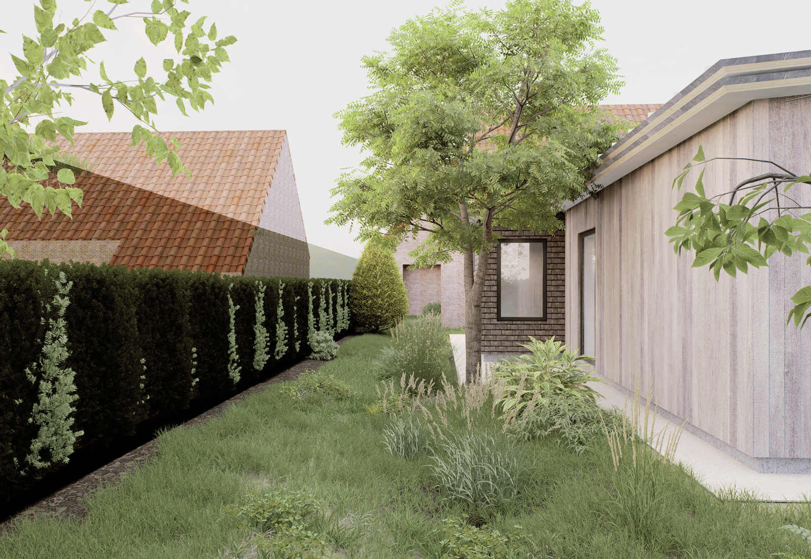 Extension en bois, vue 2 — Marcq-en-Barœul (59)